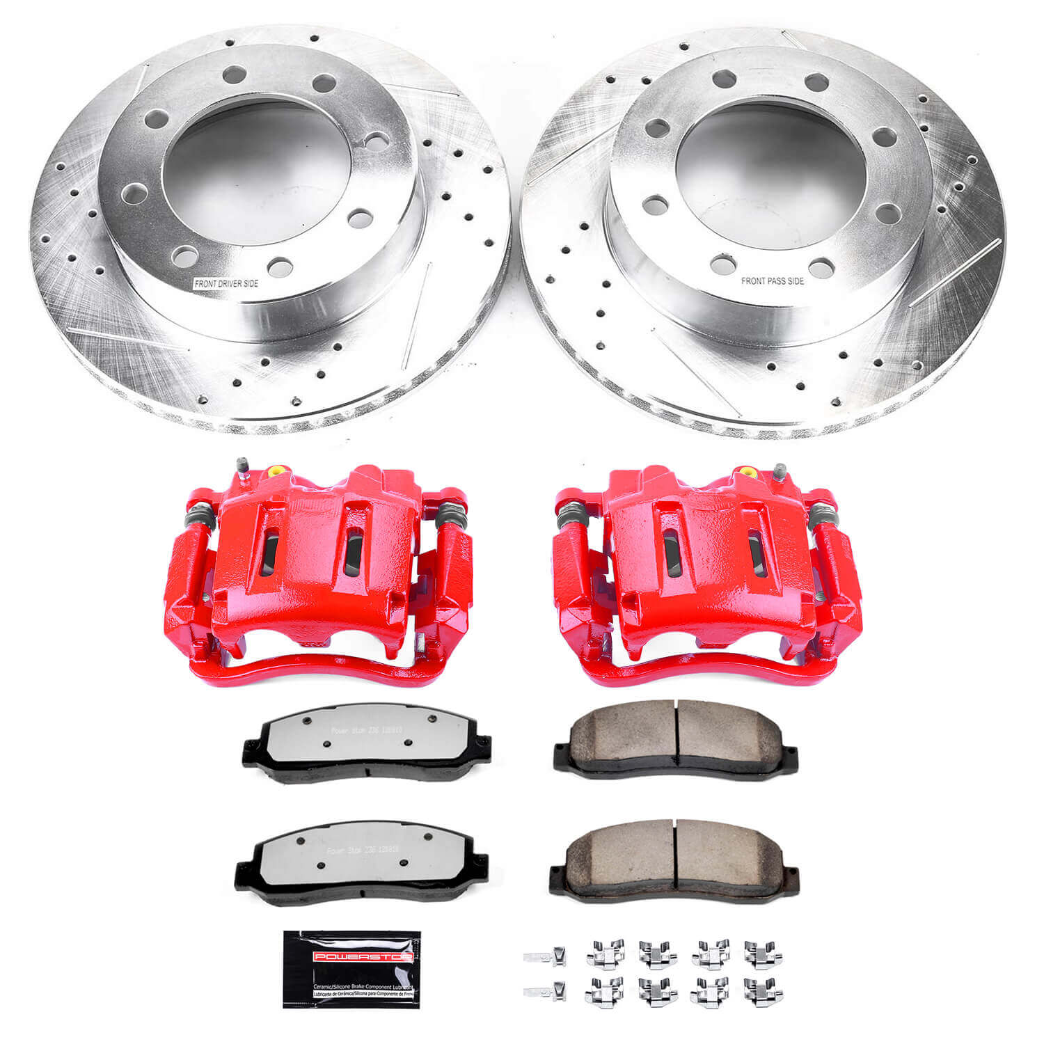 Power Stop KC1781-36 Z36 Extreme Performance Truck And Tow 1-Click Brake Kit With Calipers (Front) for 2005-2010 Ford F-250 Super Duty - product image