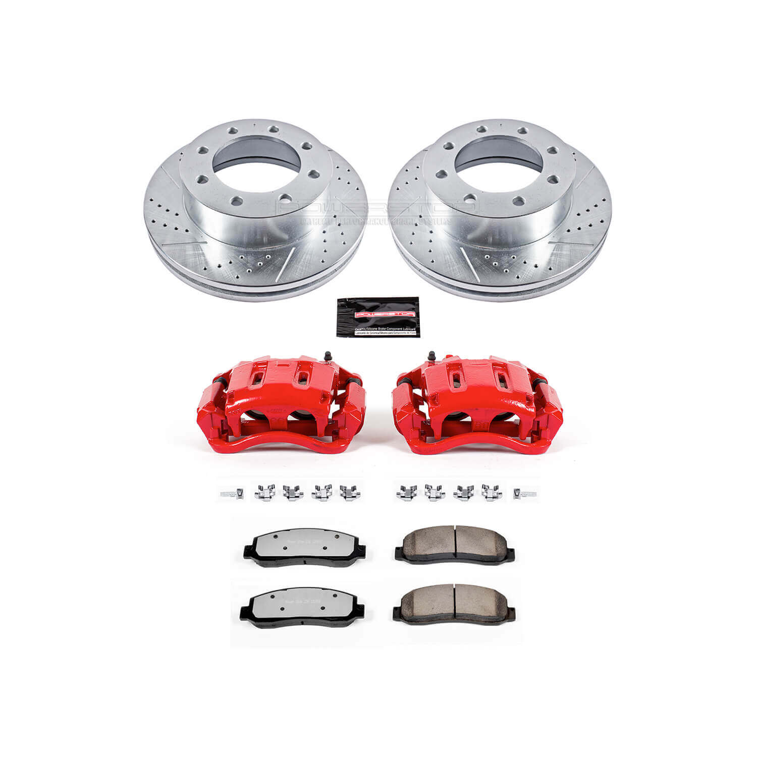 Power Stop KC1781A-36 Z36 Extreme Performance Truck And Tow 1-Click Drilled And Slotted Front Brake Kit With Calipers for 2005-2012 Ford F-350 Super Duty - product image
