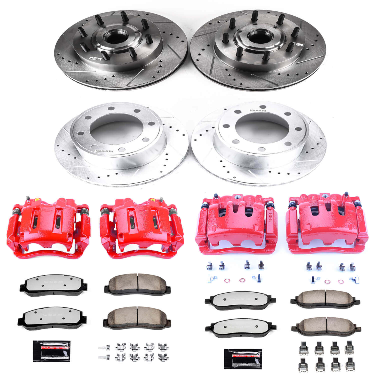 Power Stop KC1797-36 Z36 Extreme Performance Truck And Tow 1-Click Brake Kit With Calipers (Front And Rear) for 2005-2007 Ford F-250 Super Duty product image