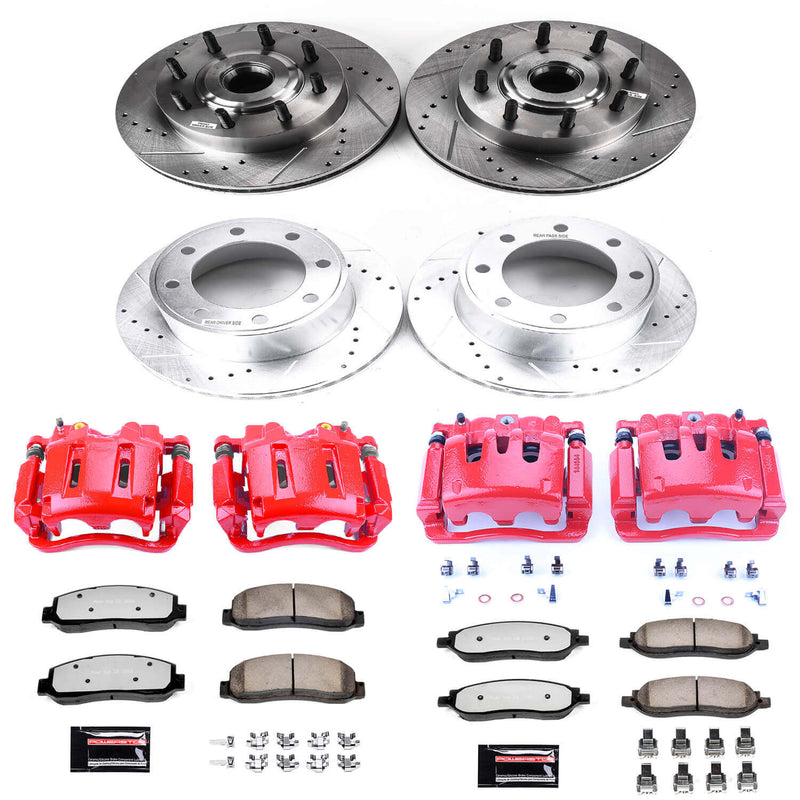 Power Stop KC1797-36 Z36 Extreme Performance Truck And Tow 1-Click Brake Kit With Calipers (Front And Rear) for 2005-2007 Ford F-250 Super Duty product image