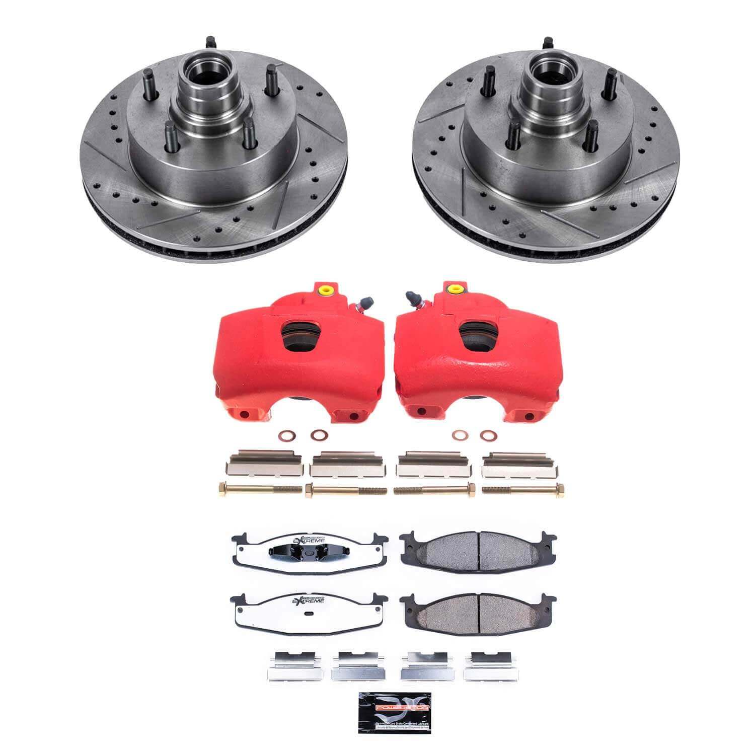 Power Stop KC1831-36 Front Z36 Extreme Performance Truck And Tow 1-Click Pad And Rotor Kit With Calipers for 1994-2001 Ford E-150 Econoline 2-WHEEL ABS product image