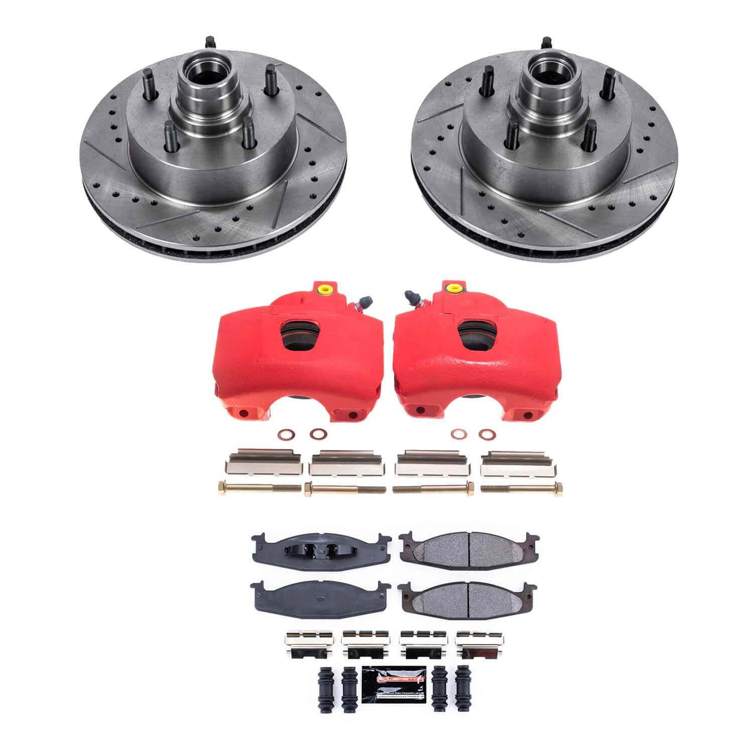 Power Stop KC1831 Front Z23 Evolution Sport Performance Pad And Rotor Kit With Calipers for 1994-2001 Ford E-150 Econoline 2-WHEEL ABS product image