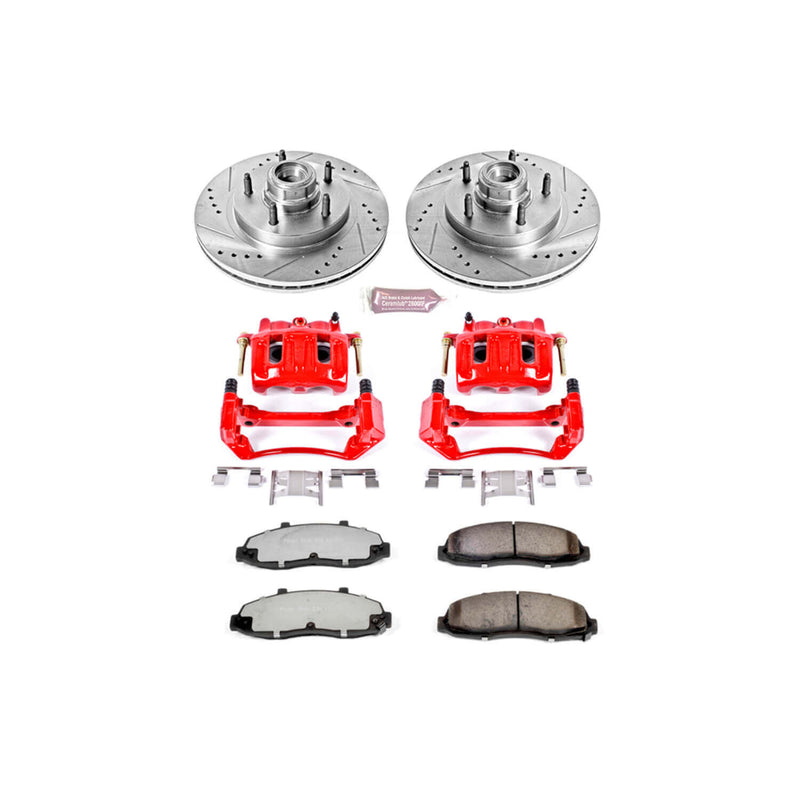 Power Stop KC1865-36 Z36 Extreme Performance Truck And Tow 1-Click Brake Kit With Calipers (Front) for 1997-2000 Ford F-150 - product image