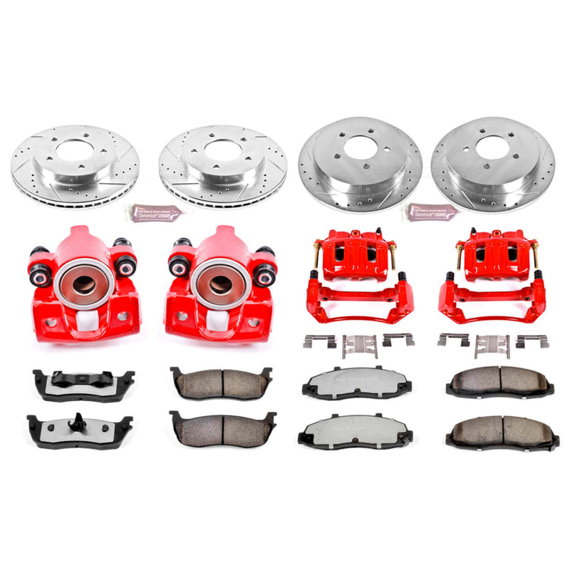 Power Stop KC1868-36 Z36 Extreme Performance Truck And Tow 1-Click Brake Kit With Calipers (Front And Rear) for 2000-2004 Ford F-150 product image