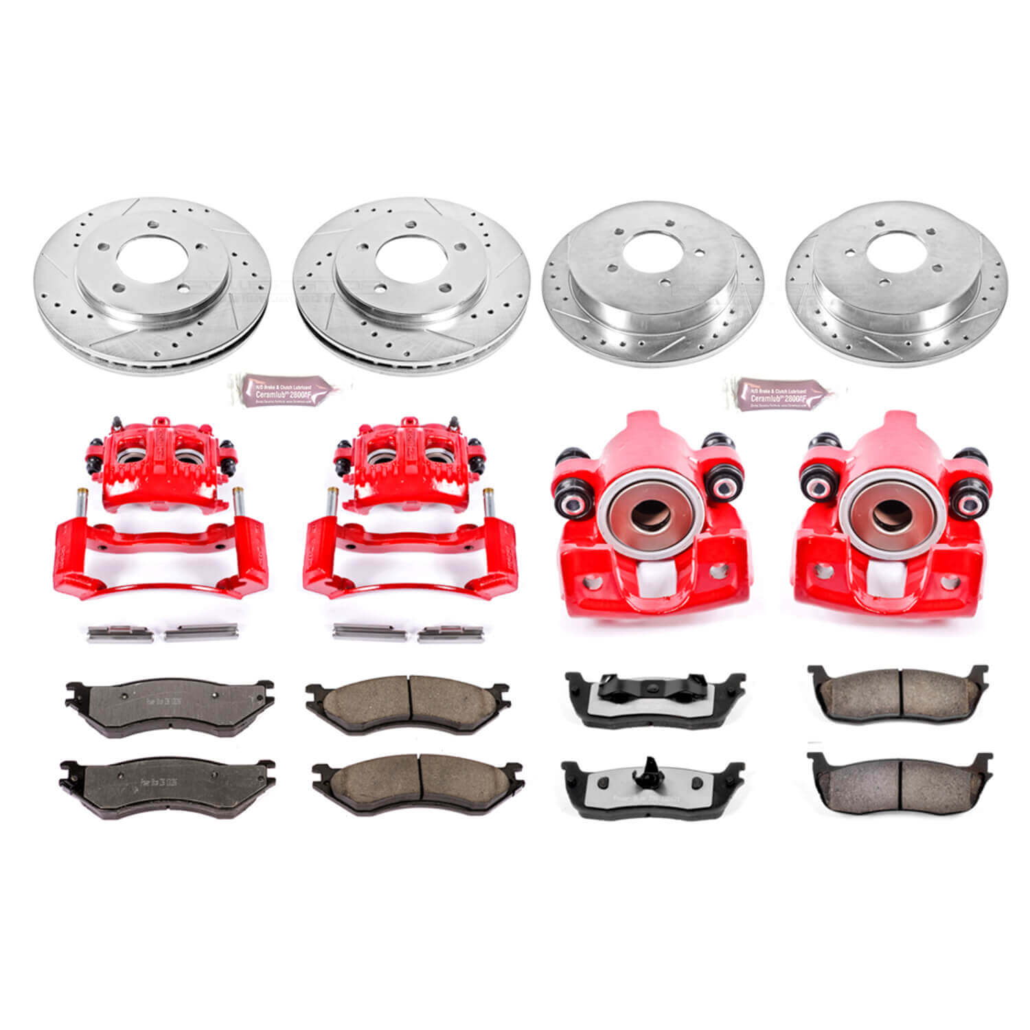 Power Stop KC1870-36 Z36 Extreme Performance Truck And Tow 1-Click Brake Kit With Calipers (Front And Rear) for 1997-2000 Ford Expedition 4 product image