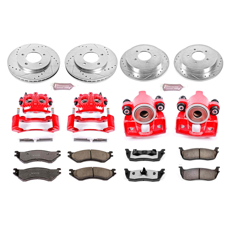 Power Stop KC1870-36 Z36 Extreme Performance Truck And Tow 1-Click Brake Kit With Calipers (Front And Rear) for 1997-2000 Ford Expedition 4 product image
