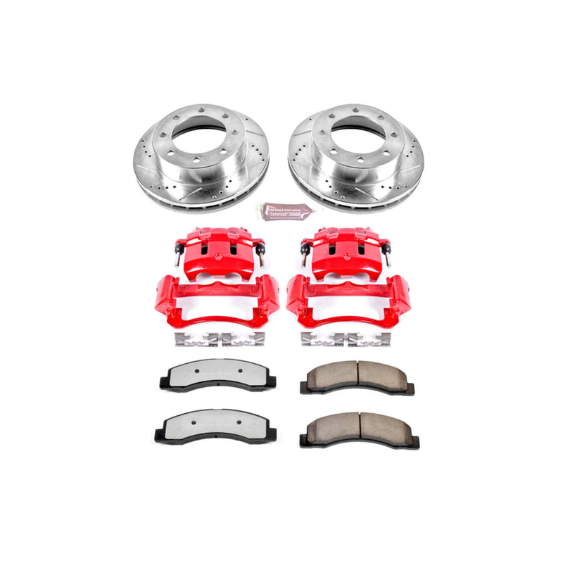 Power Stop KC1885-36 Z36 Extreme Performance Truck And Tow 1-Click Brake Kit With Calipers (Front) for 1999 Ford F-250 Super Duty 4 product image