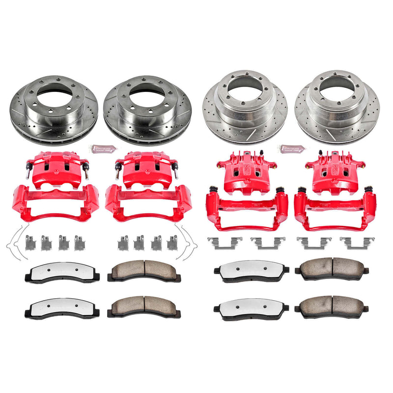 Power Stop KC1886-36 Z36 Extreme Performance Truck And Tow 1-Click Brake Kit With Calipers (Front And Rear) for 1999 Ford F-350 Super Duty 4 product image