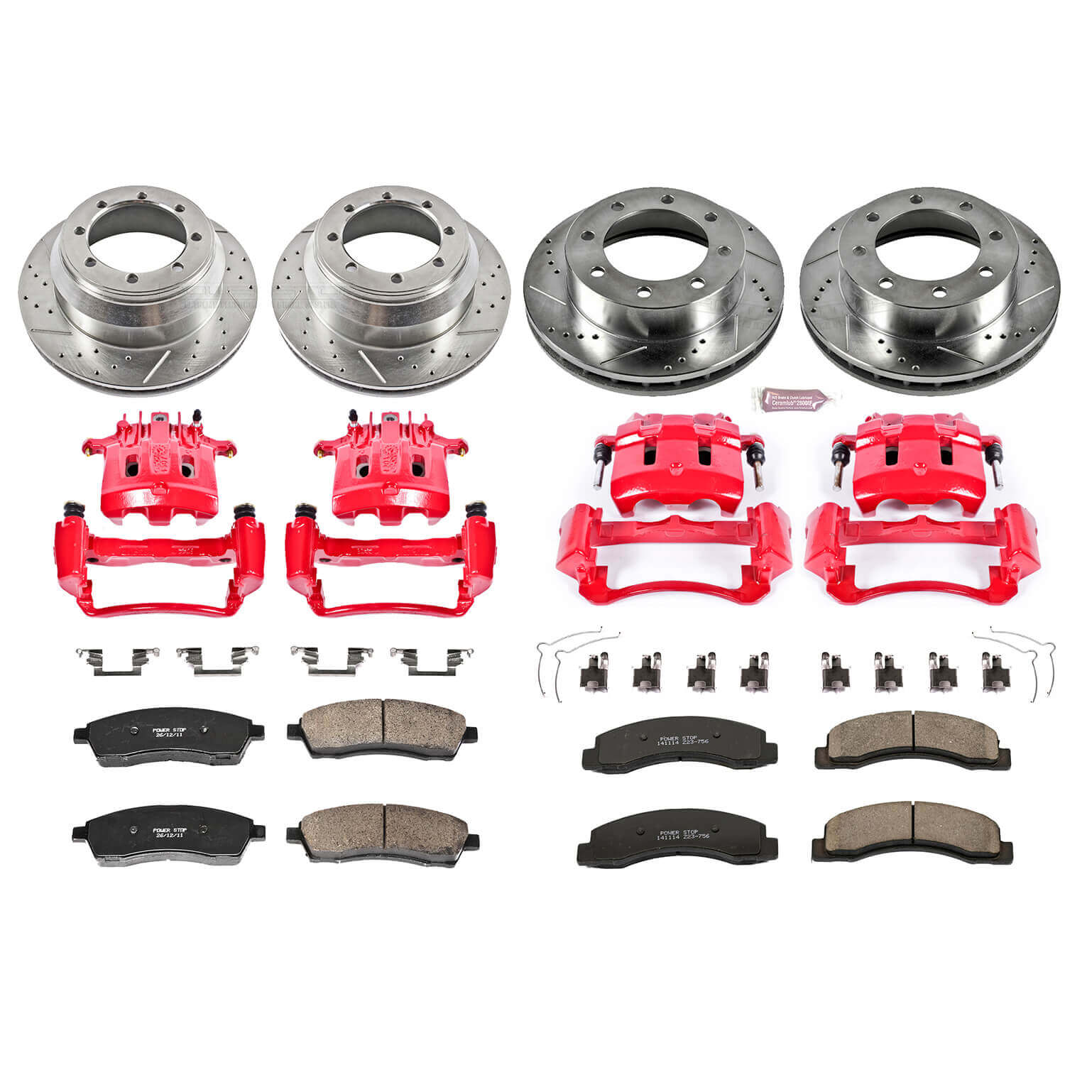 Power Stop KC1886 Z23 Evolution Sport Performance 1-Click Brake Kit With Calipers (Front And Rear) for 1999 Ford F-350 Super Duty 4 product image
