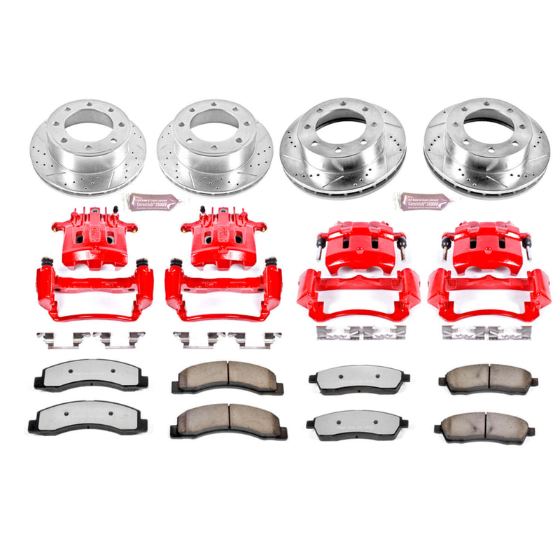 Power Stop KC1887-36 Z36 Extreme Performance Truck And Tow 1-Click Brake Kit With Calipers (Front And Rear) for 1999 Ford F-250 Super Duty 4 product image