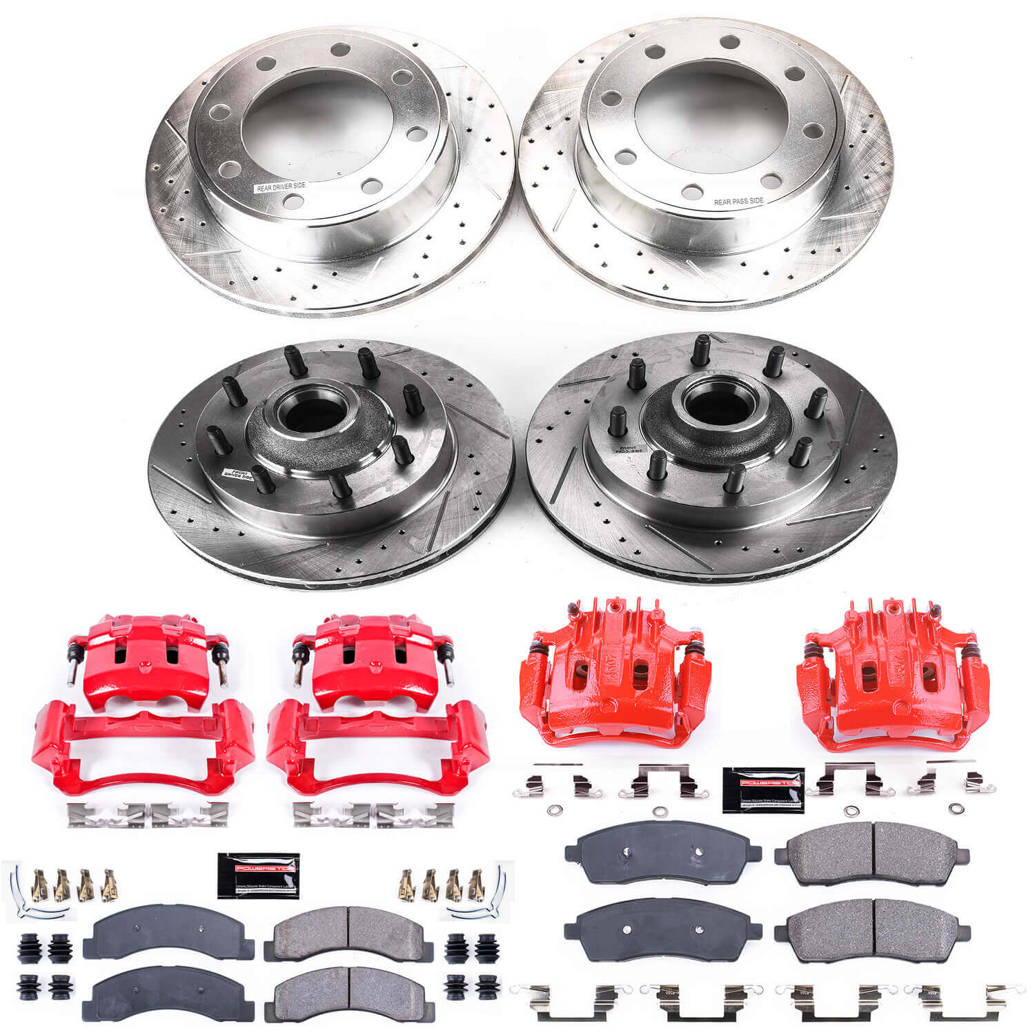 Power Stop KC1892A Z23 Evolution Sport Performance 1-Click Brake Kit With Calipers (Front And Rear) for 2000-2002 Ford F-250 Super Duty product image