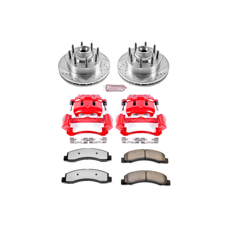 Power Stop KC1893-36 Z36 Extreme Performance Truck And Tow 1-Click Brake Kit With Calipers (Front) for 1999-2002 Ford Excursion product image