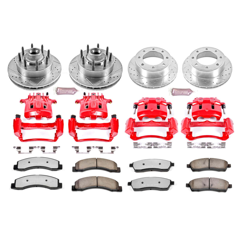 Power Stop KC1894-36 Z36 Extreme Performance Truck And Tow 1-Click Brake Kit With Calipers (Front And Rear) for 1999-2000 Ford Excursion product image