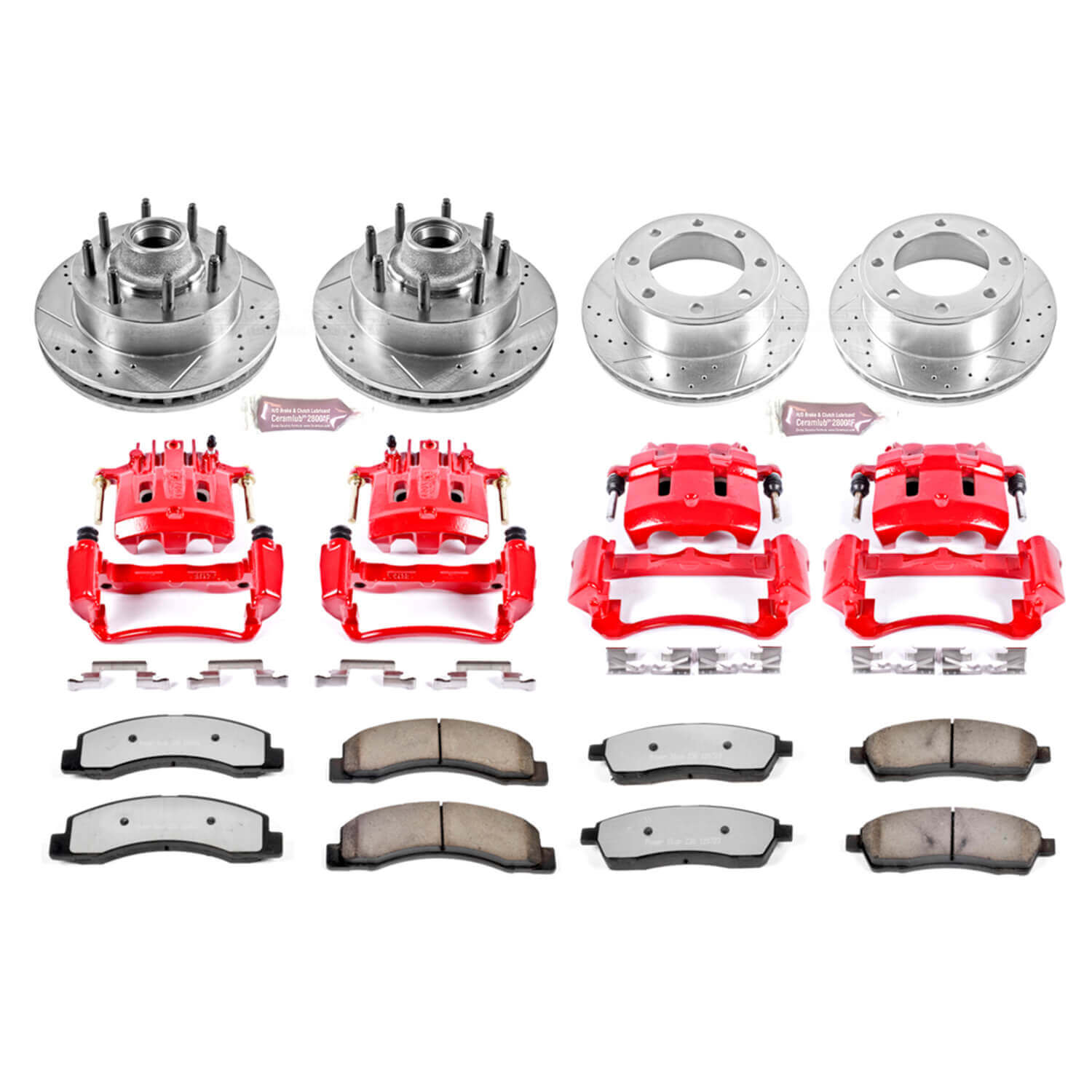 Power Stop KC1894A-36 Z36 Extreme Performance Truck And Tow 1-Click Brake Kit With Calipers (Front And Rear) for 2000-2002 Ford Excursion product image