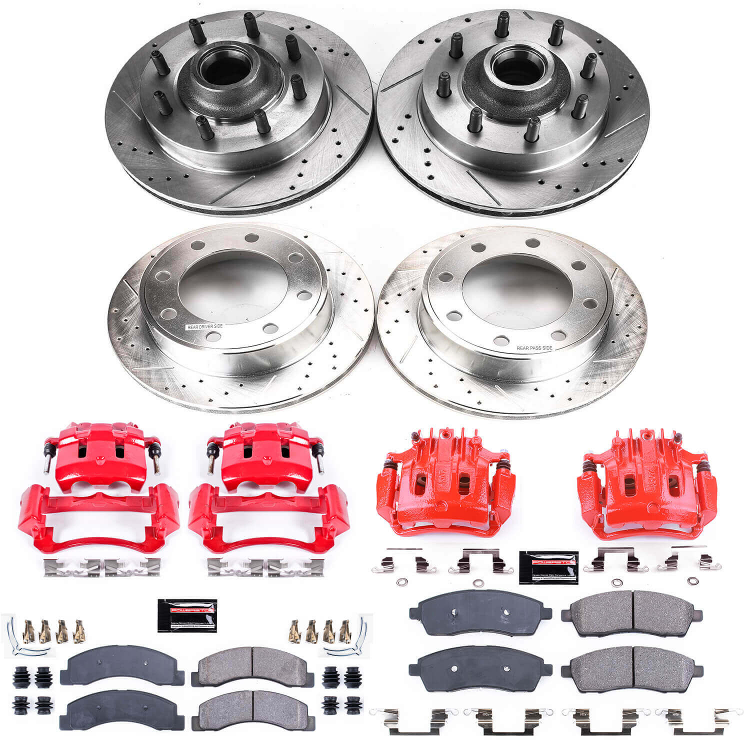 Power Stop KC1894A Z23 Evolution Sport Performance 1-Click Brake Kit With Calipers (Front And Rear) for 2000-2002 Ford Excursion product image