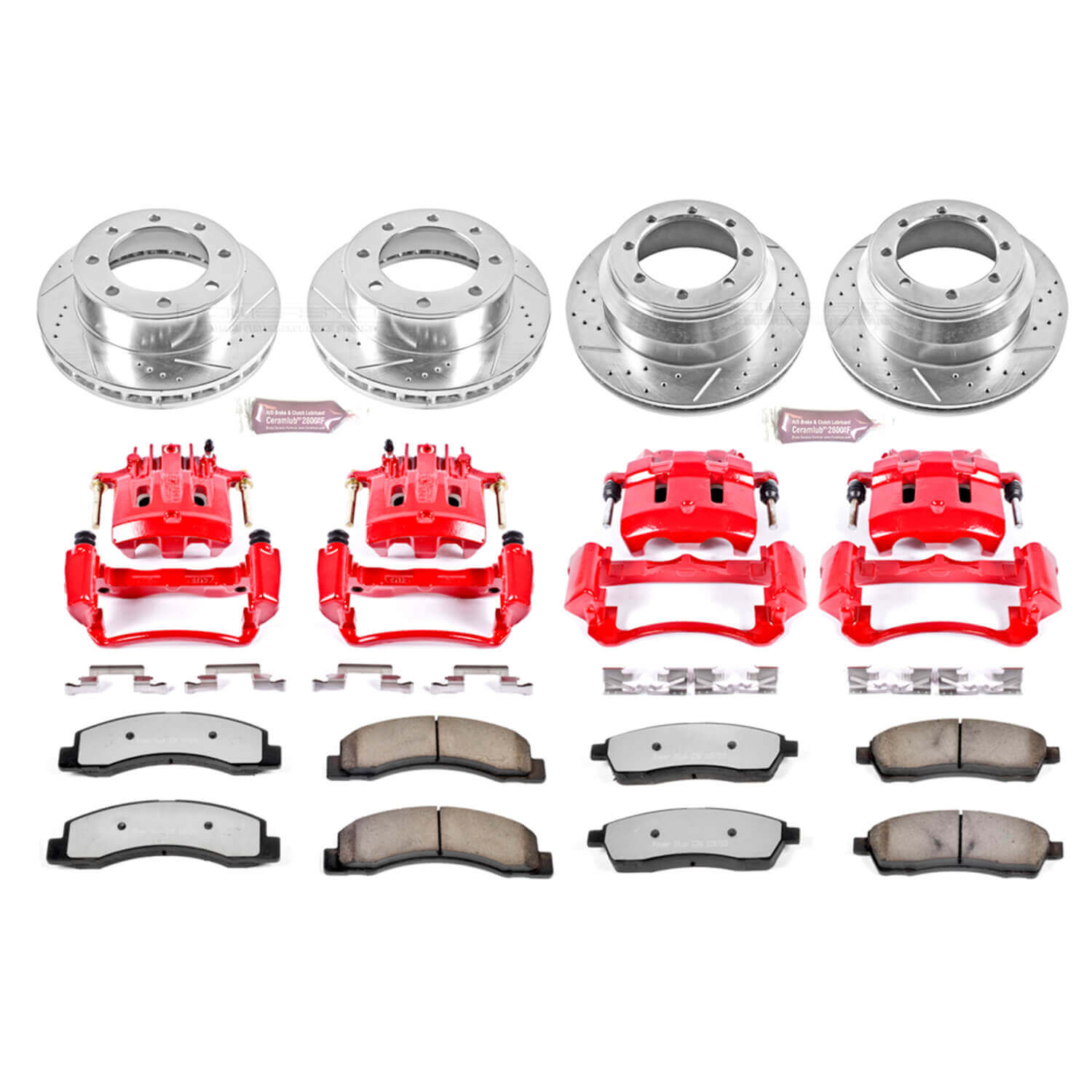 Power Stop KC1907A-36 Z36 Extreme Performance Truck And Tow 1-Click Brake Kit With Calipers (Front And Rear) for 2000-2004 Ford F-350 Super Duty 4 product image