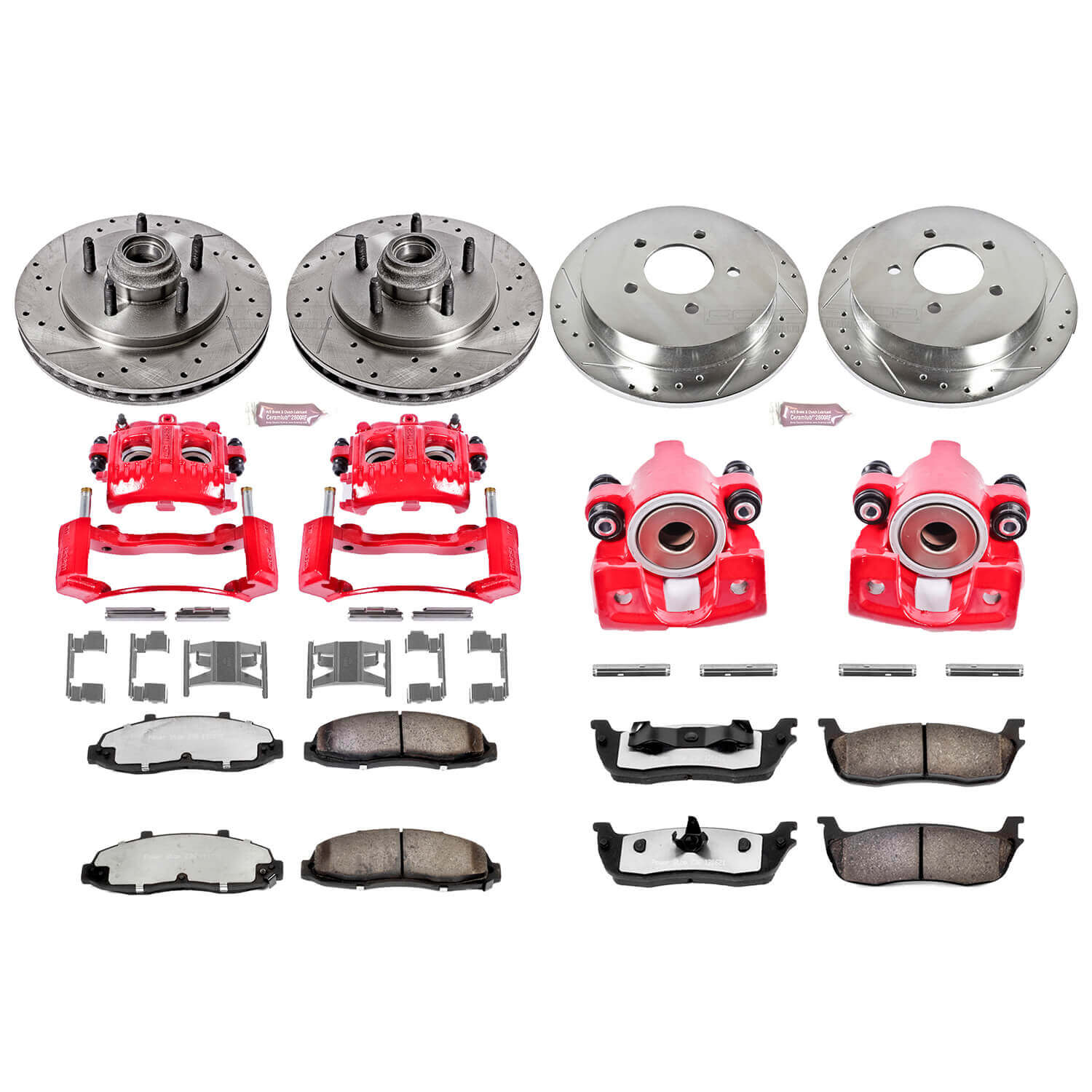 Power Stop KC1919-36 Z36 Extreme Performance Truck And Tow 1-Click Brake Kit With Calipers (Front And Rear) for 2000-2004 Ford Expedition - product image