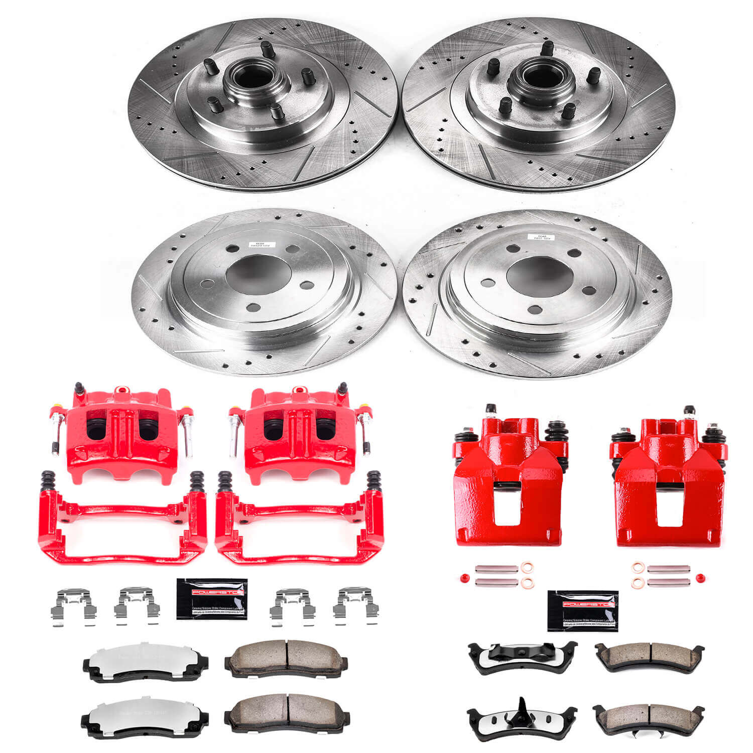 Power Stop KC1921-36 Z36 Extreme Performance Truck And Tow 1-Click Drilled And Slotted Front And Rear Brake Kit With Calipers for 2003 Ford Explorer Sport product image