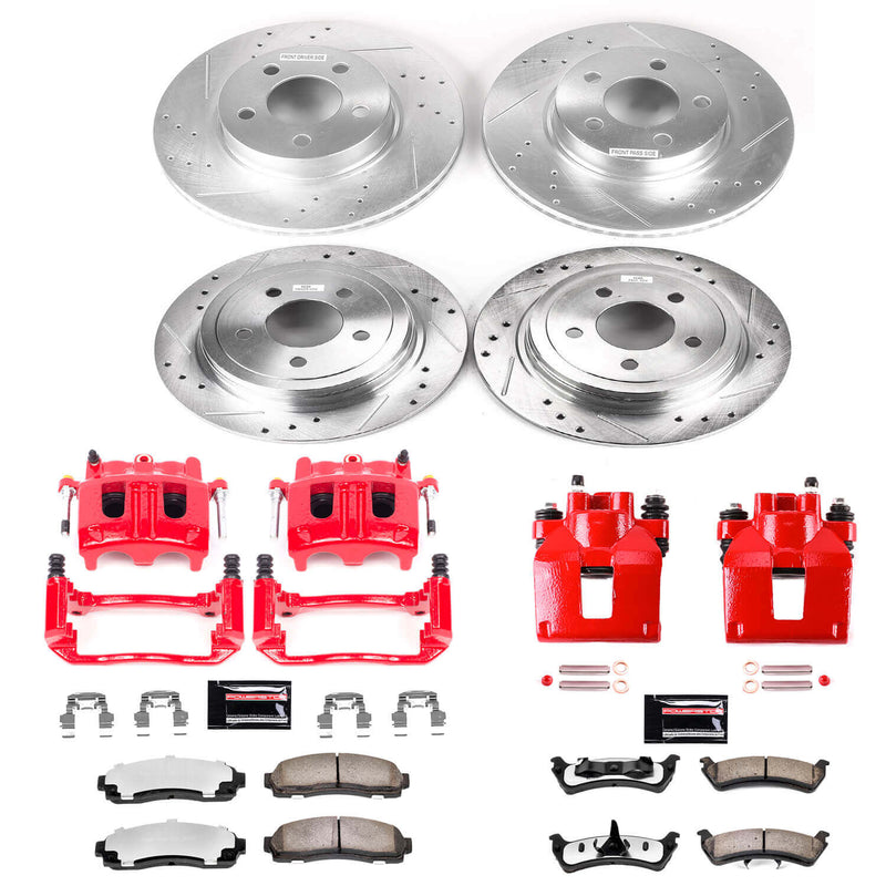 Power Stop KC1924-36 Z36 Extreme Performance Truck And Tow 1-Click Drilled And Slotted Front And Rear Brake Kit With Calipers for 2003 Ford Explorer Sport 4 product image