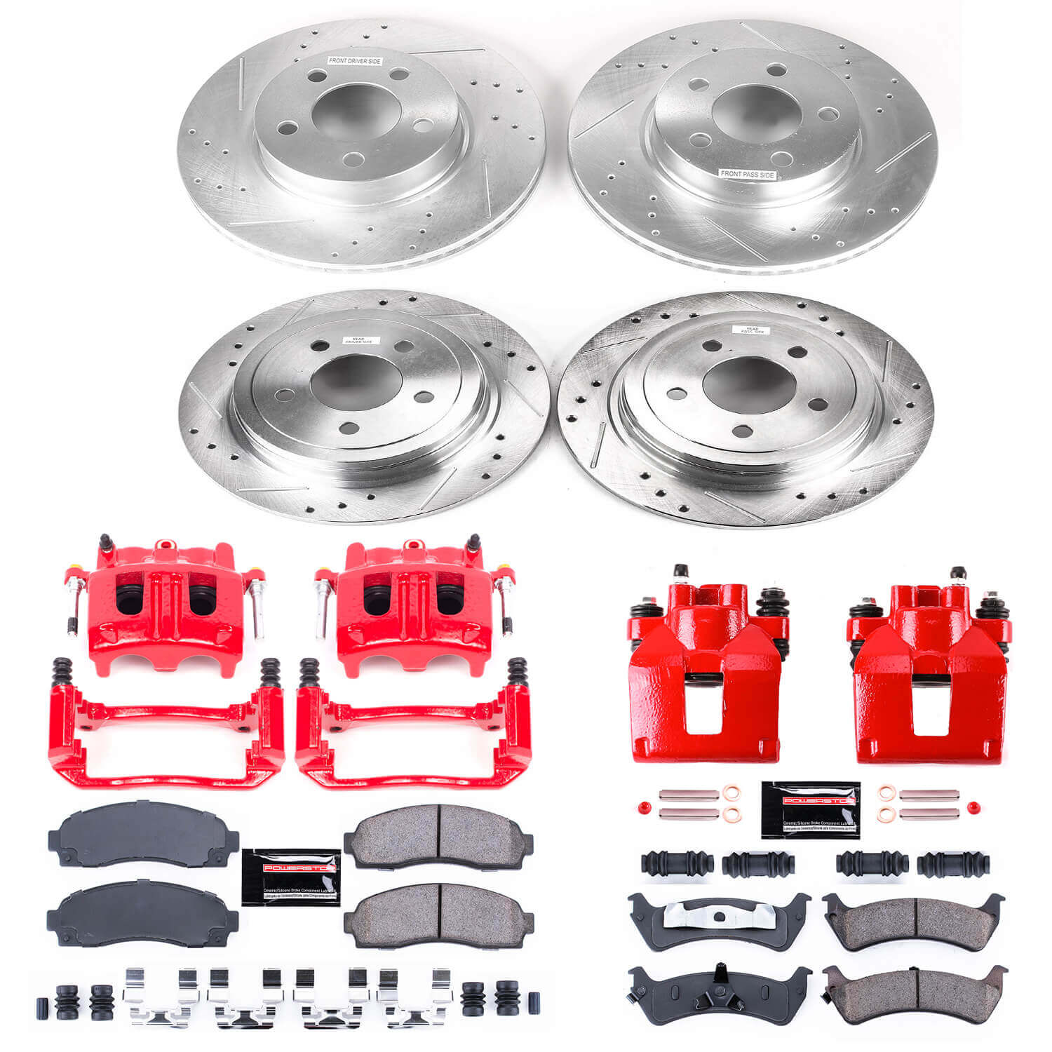 Power Stop KC1924 Z23 Evolution Sport Performance 1-Click Drilled And Slotted Front And Rear Brake Kit With Calipers for 2003 Ford Explorer Sport 4 product image