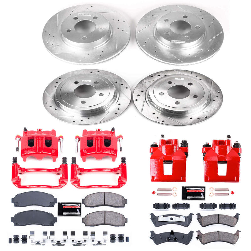 Power Stop KC1924 Z23 Evolution Sport Performance 1-Click Drilled And Slotted Front And Rear Brake Kit With Calipers for 2003 Ford Explorer Sport 4 product image