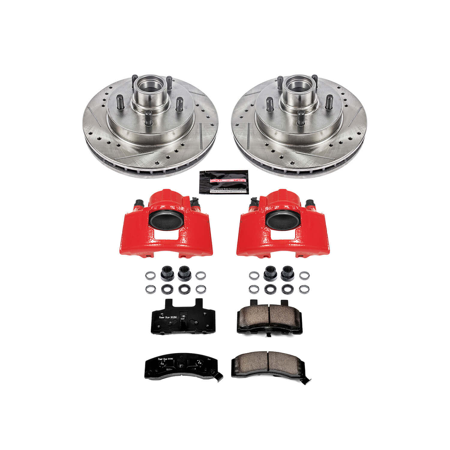 Power Stop KC1991 Z23 Evolution Sport Performance 1-Click Drilled And Slotted Front Brake Kit With Calipers for 1998-2000 Chevrolet Tahoe product image
