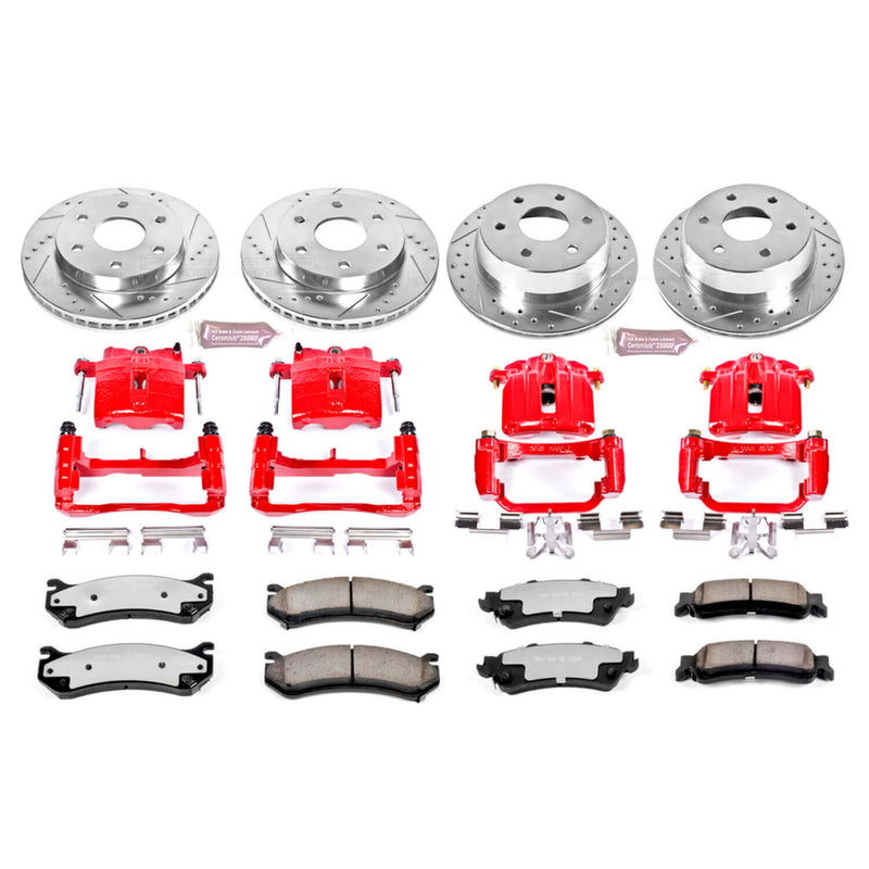 Power Stop KC2010B-36 Z36 Extreme Performance Truck And Tow 1-Click Brake Kit With Calipers (Front And Rear) for 2003-2007 Chevrolet Silverado 1500 product image