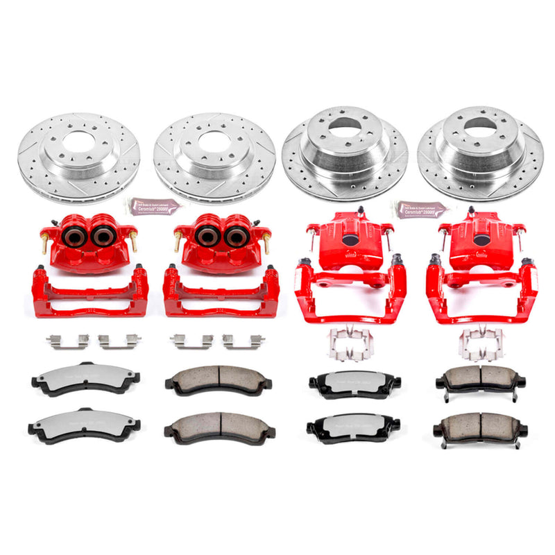 Power Stop KC2058-36 - Z36 Extreme Performance Truck And Tow 1-Click Brake Kit With Calipers (Front And Rear) vehicle fitment brake part
