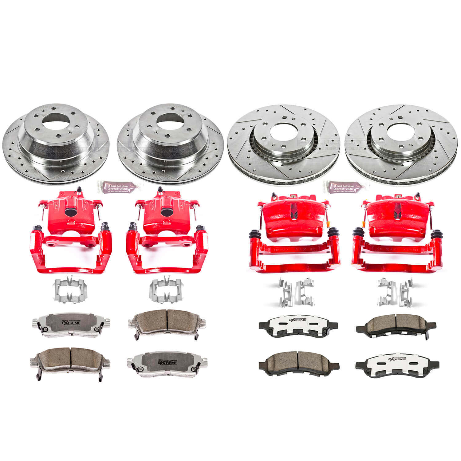 Power Stop KC2060-26 - Z26 Extreme Street Warrior 1-Click Brake Kit With Calipers (Front And Rear) vehicle fitment brake part