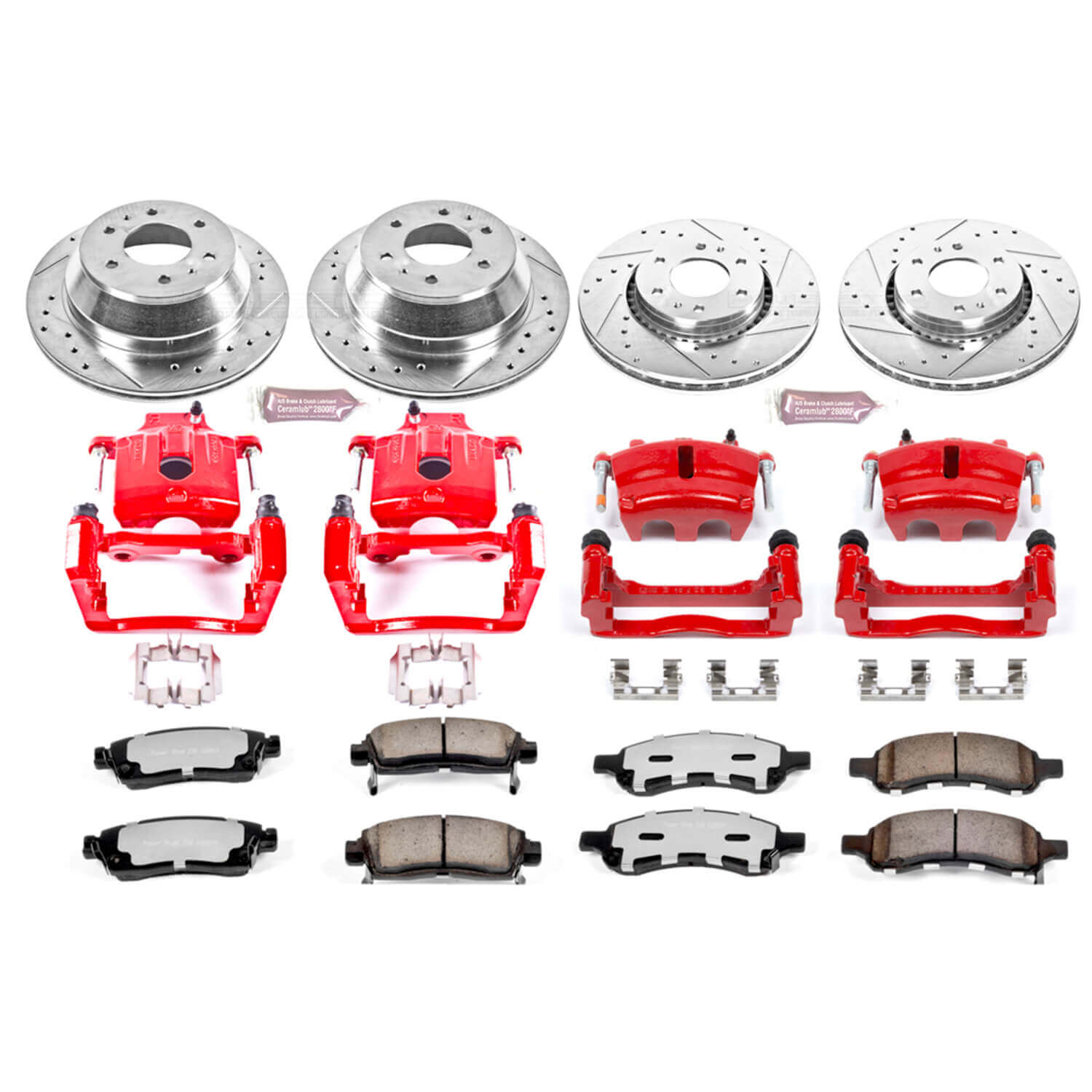 Power Stop KC2060-36 - Z36 Extreme Performance Truck And Tow 1-Click Brake Kit With Calipers (Front And Rear) vehicle fitment brake part