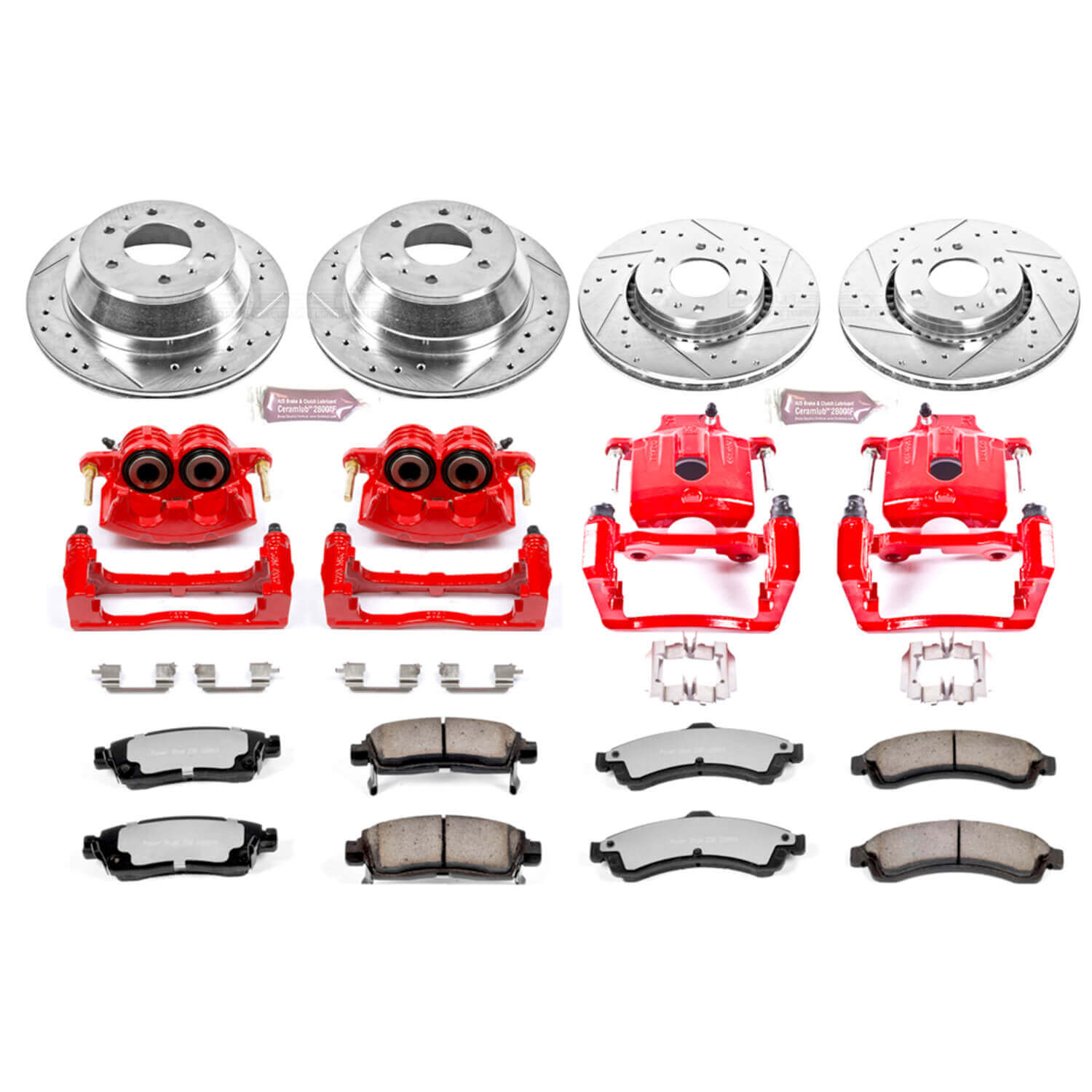 Power Stop KC2062-36 - Z36 Extreme Performance Truck And Tow 1-Click Brake Kit With Calipers (Front And Rear) vehicle fitment brake part