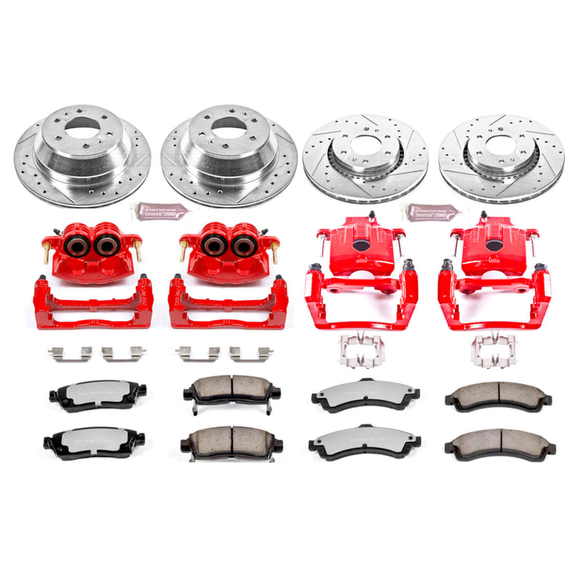 Power Stop KC2062-36 - Z36 Extreme Performance Truck And Tow 1-Click Brake Kit With Calipers (Front And Rear) vehicle fitment brake part