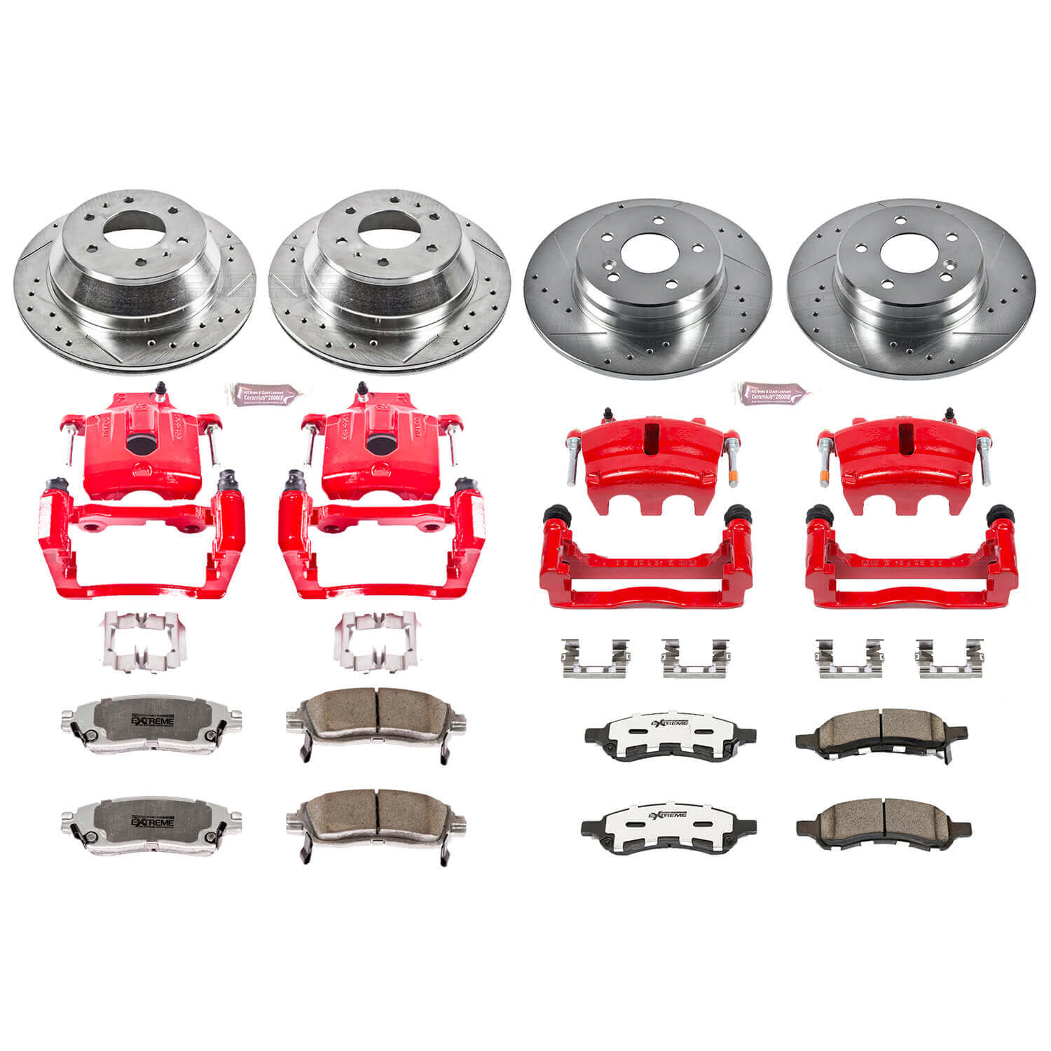 Power Stop KC2085B-26 - Z26 Extreme Street Warrior 1-Click Brake Kit With Calipers (Front And Rear) vehicle fitment brake part