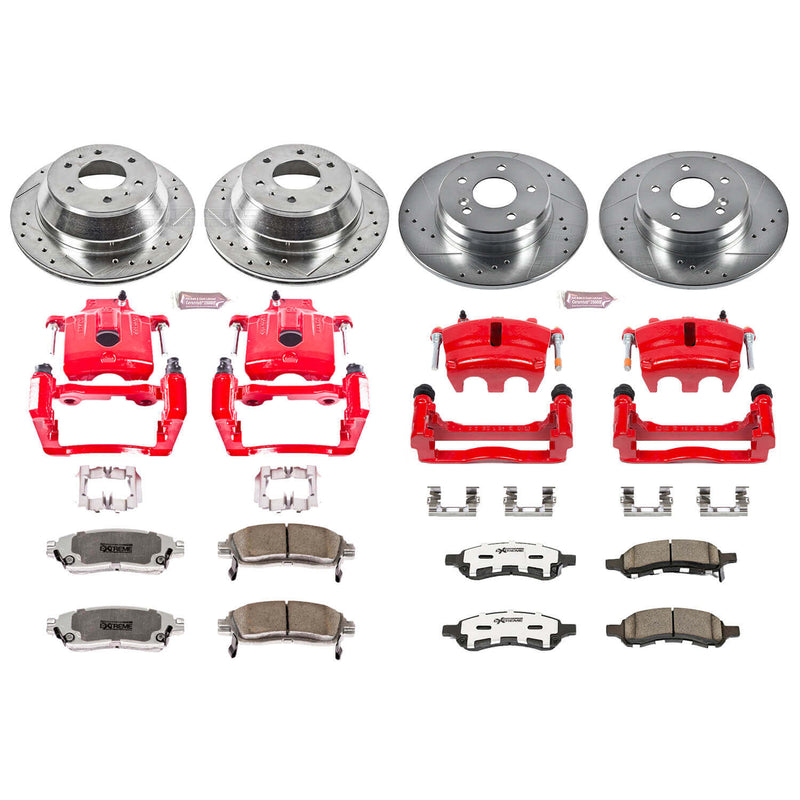 Power Stop KC2085B-26 - Z26 Extreme Street Warrior 1-Click Brake Kit With Calipers (Front And Rear) vehicle fitment brake part