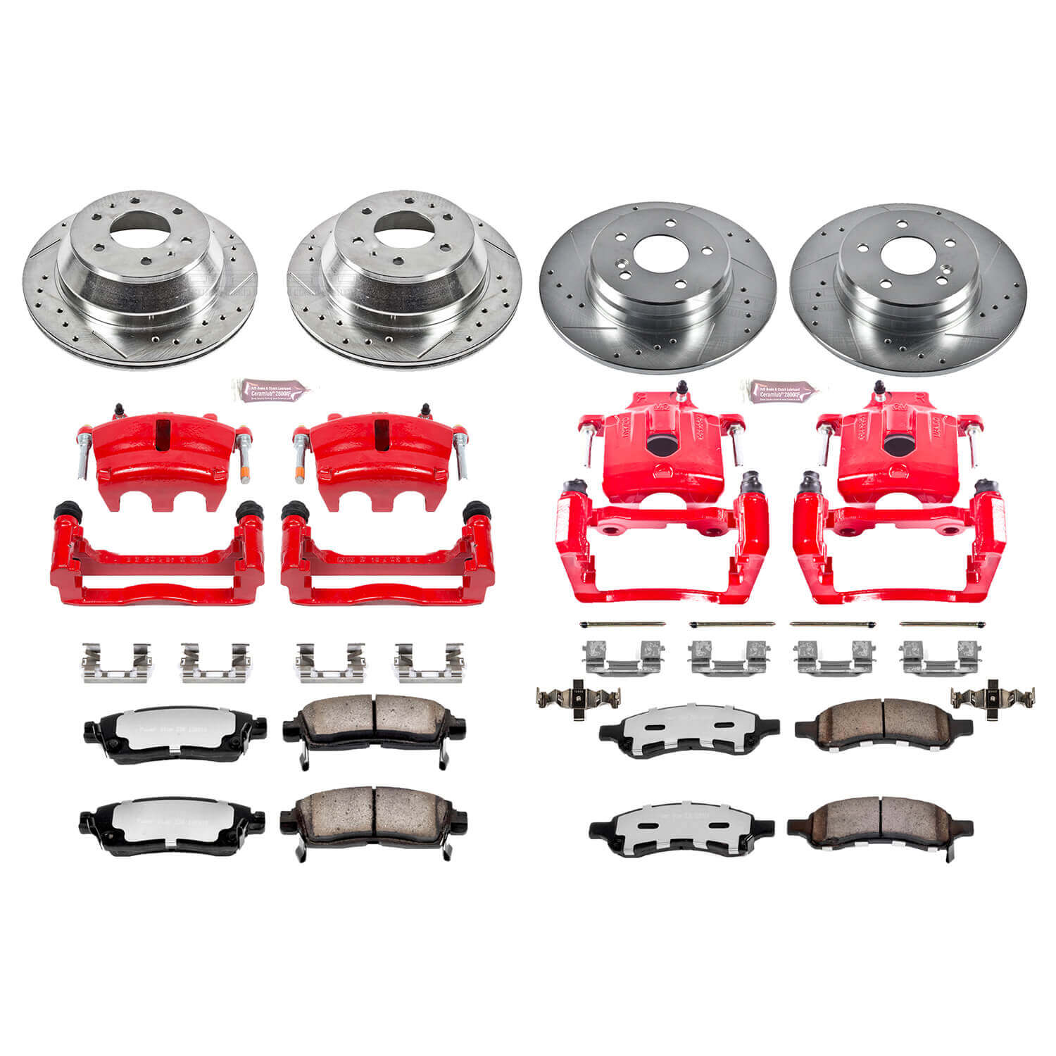 Power Stop KC2085B-36 - Z36 Extreme Performance Truck And Tow 1-Click Brake Kit With Calipers (Front And Rear) vehicle fitment brake part