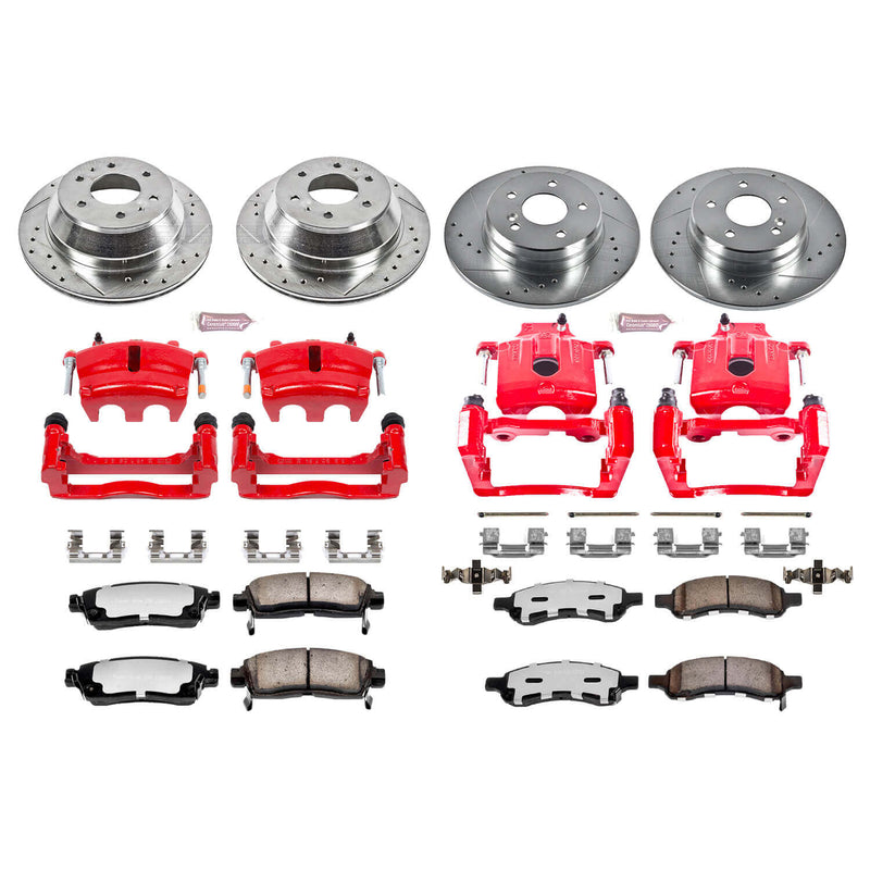 Power Stop KC2085B-36 - Z36 Extreme Performance Truck And Tow 1-Click Brake Kit With Calipers (Front And Rear) vehicle fitment brake part