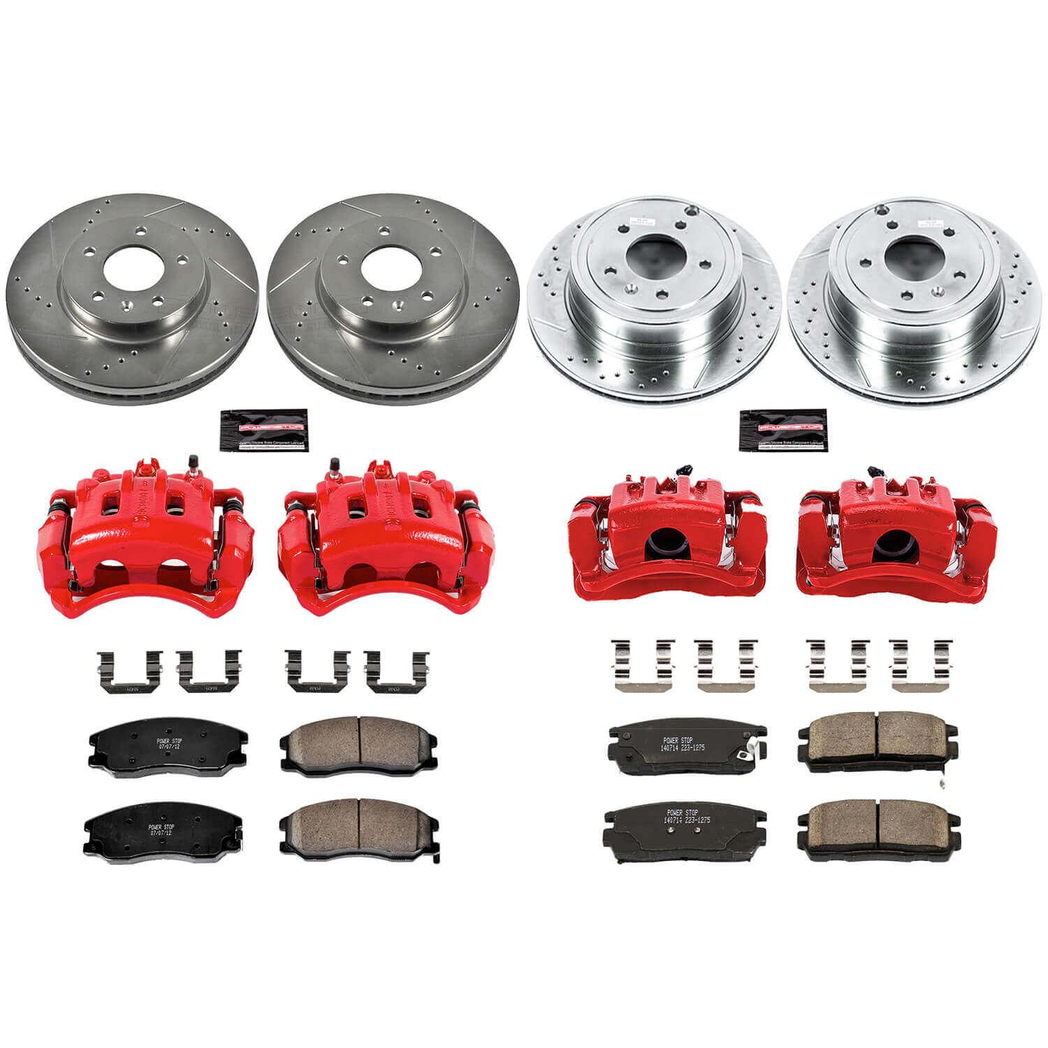 Power Stop KC2091 Z23 Evolution Sport Performance 1-Click Drilled And Slotted Front And Rear Brake Kit With Calipers for 2007-2015 Chevrolet Captiva Sport product image