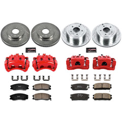 Power Stop KC2091 Z23 Evolution Sport Performance 1-Click Drilled And Slotted Front And Rear Brake Kit With Calipers for 2007-2015 Chevrolet Captiva Sport product image