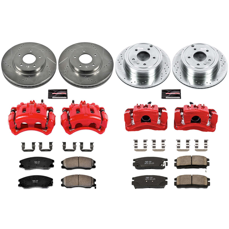 Power Stop KC2091 Z23 Evolution Sport Performance 1-Click Drilled And Slotted Front And Rear Brake Kit With Calipers for 2007-2015 Chevrolet Captiva Sport product image