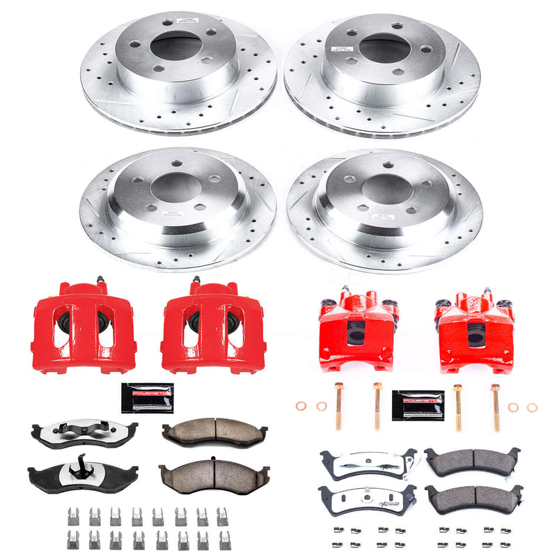 Power Stop KC2121-36 Z36 Extreme Performance Truck And Tow 1-Click Pad And Rotor Kit With Calipers for 1995-1998 Jeep Grand Cherokee product image