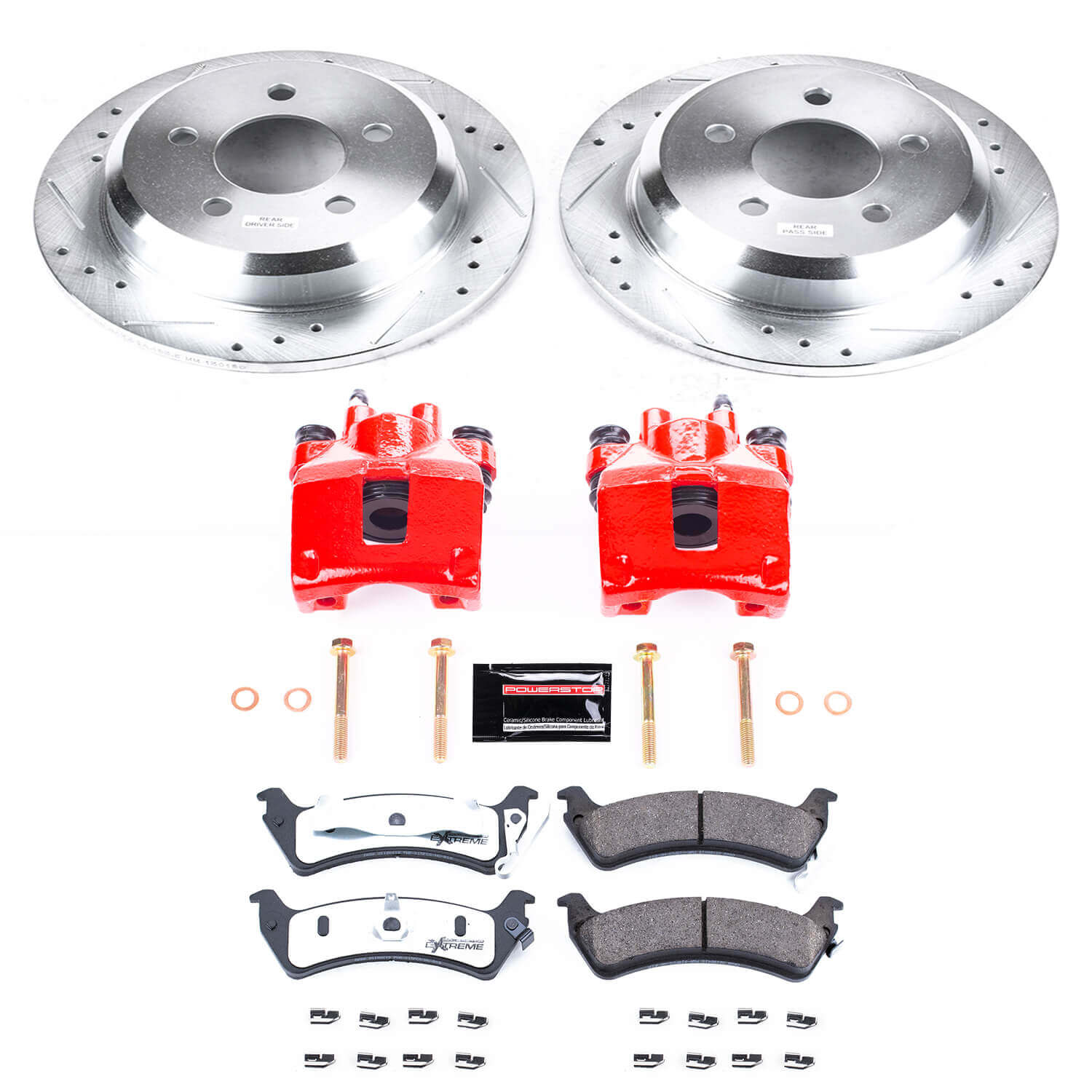 Power Stop KC2131-36 Z36 Extreme Performance Truck And Tow 1-Click Pad And Rotor Kit With Calipers for 1995-1998 Jeep Grand Cherokee product image