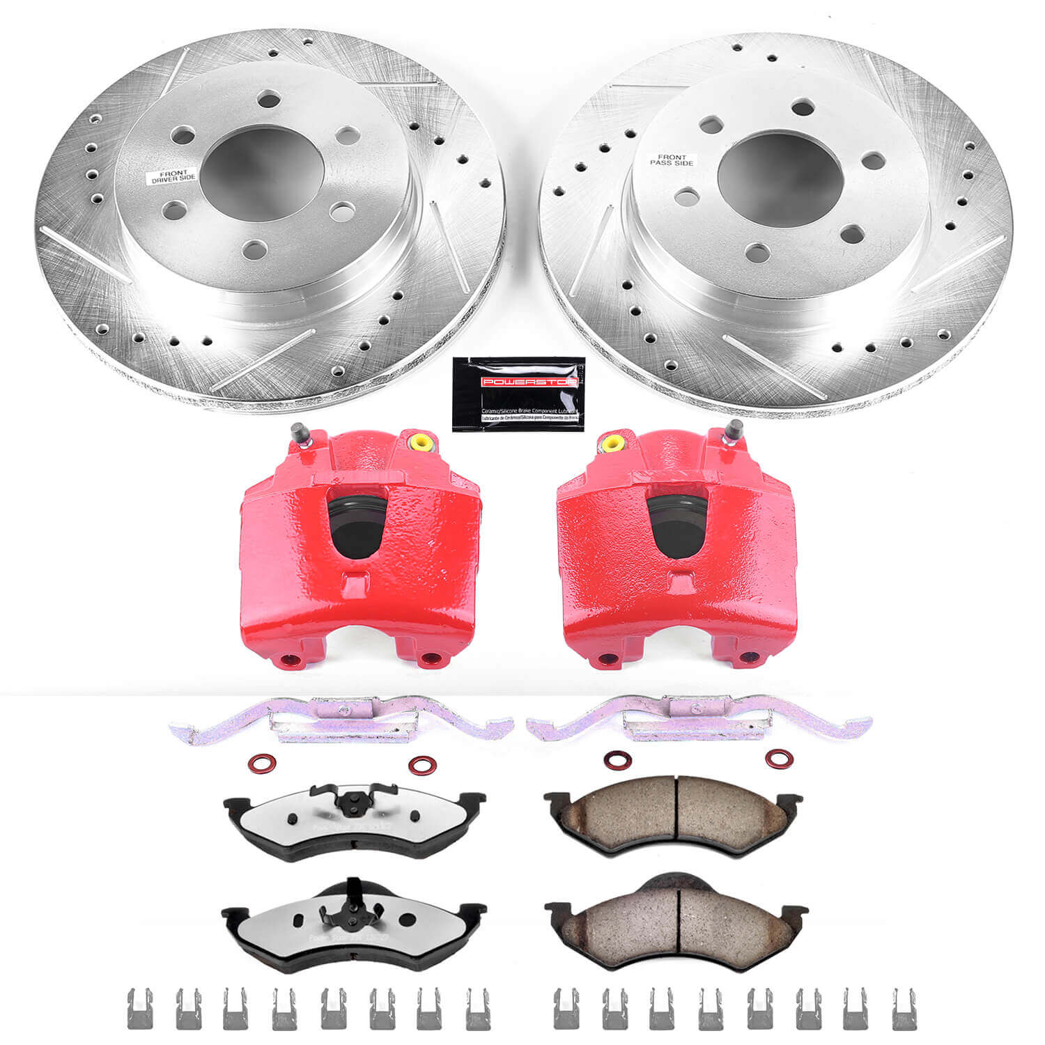 Power Stop KC2139-36 Z36 Extreme Performance Truck And Tow 1-Click Front Brake Kit With Calipers for 2000-2002 Dodge Dakota product image