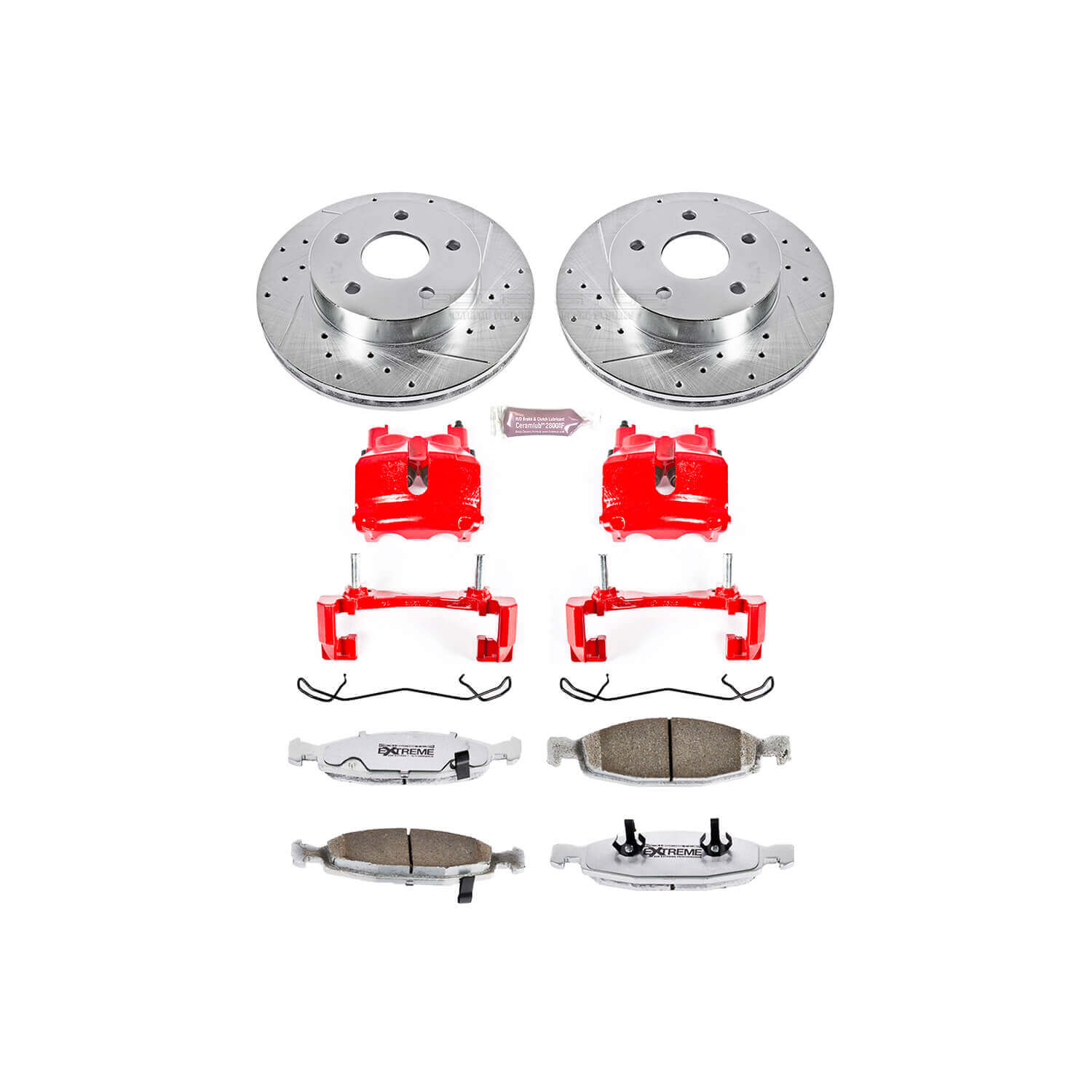 Power Stop KC2147-26 Z26 Extreme Street Warrior 1-Click Brake Kit With Calipers (Front) for 1999-2002 Jeep Grand Cherokee product image