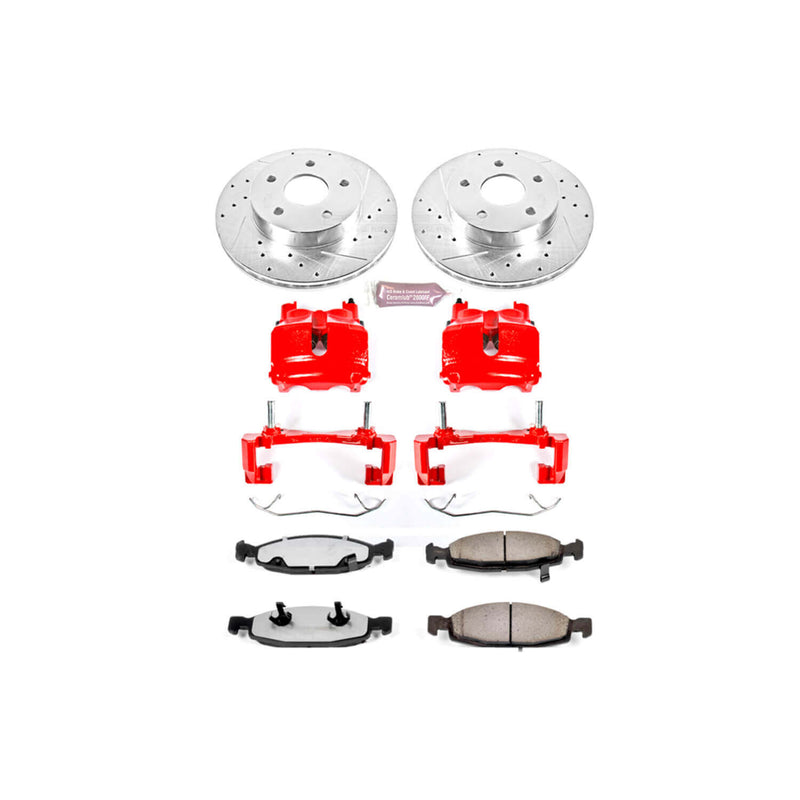 Power Stop KC2147-36 Z36 Extreme Performance Truck And Tow 1-Click Brake Kit With Calipers (Front) for 1999-2002 Jeep Grand Cherokee product image