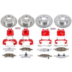 Power Stop KC2148-26 Z26 Extreme Street Warrior 1-Click Brake Kit With Calipers (Front And Rear) for 1999-2002 Jeep Grand Cherokee product image