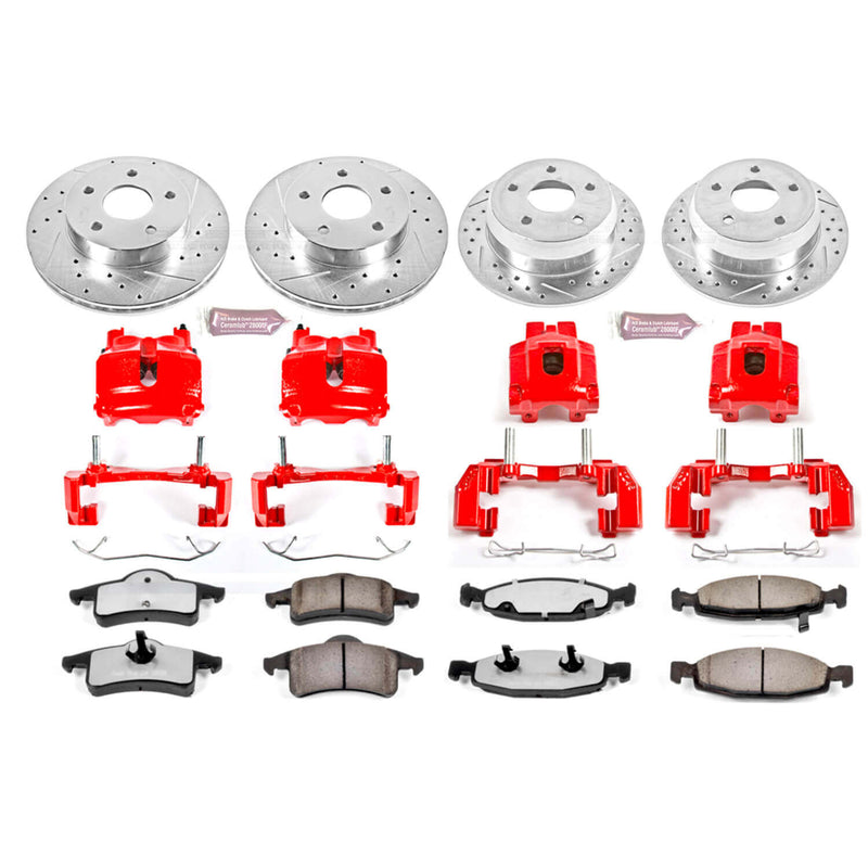 Power Stop KC2148-36 Z36 Extreme Performance Truck And Tow 1-Click Brake Kit With Calipers (Front And Rear) for 1999-2002 Jeep Grand Cherokee product image