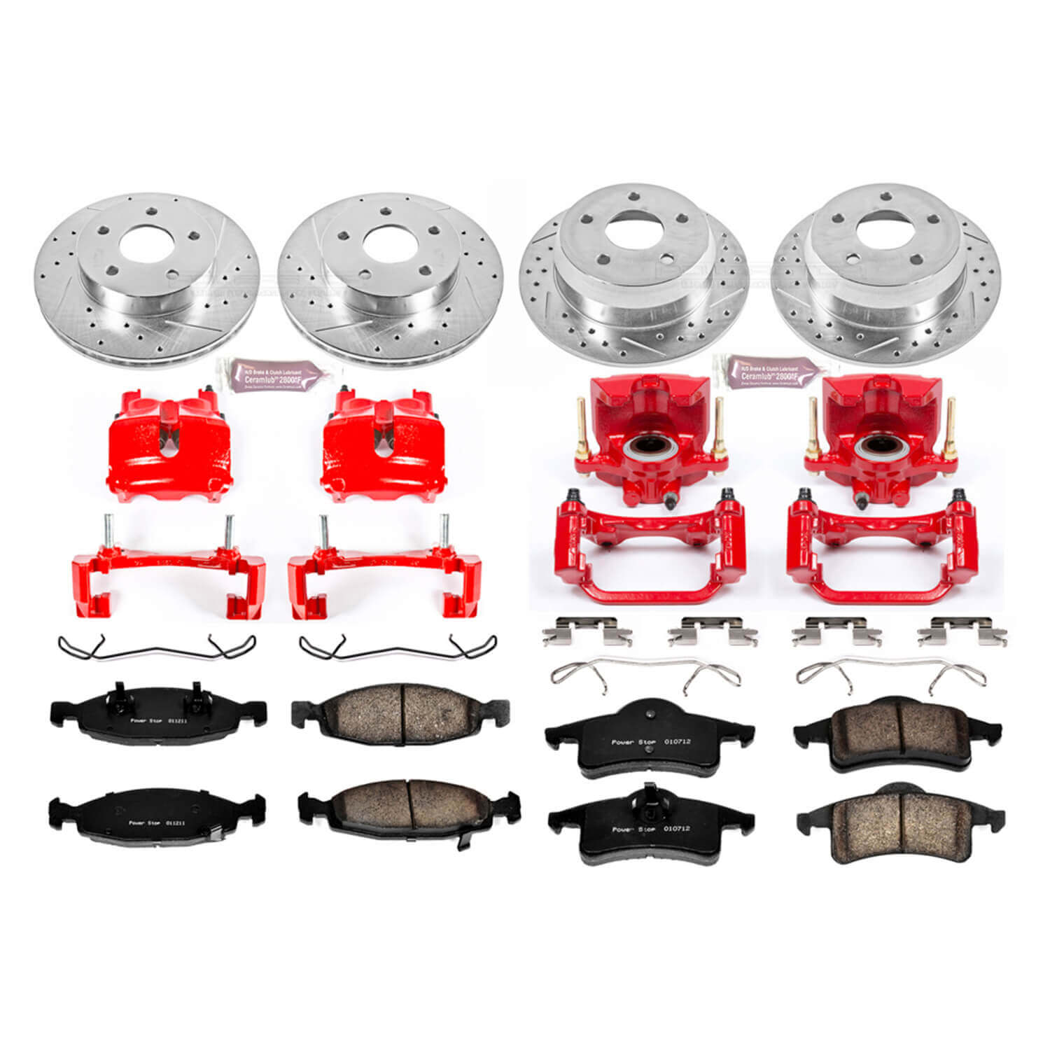 Power Stop KC2148 Z23 Evolution Sport Performance 1-Click Brake Kit With Calipers (Front And Rear) for 1999-2002 Jeep Grand Cherokee product image