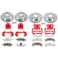 Power Stop KC2150-26 Z26 Extreme Street Warrior 1-Click Brake Kit With Calipers (Front And Rear) for 1999-2004 Jeep Grand Cherokee product image