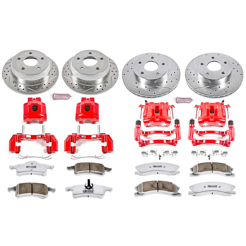 Power Stop KC2150-26 Z26 Extreme Street Warrior 1-Click Brake Kit With Calipers (Front And Rear) for 1999-2004 Jeep Grand Cherokee product image