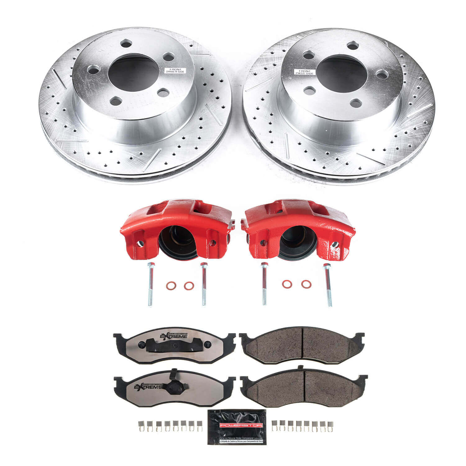 Power Stop KC2152-36 Z36 Extreme Performance Truck And Tow 1-Click Brake Kit With Calipers (Front) for 1999-2006 Jeep Cherokee product image